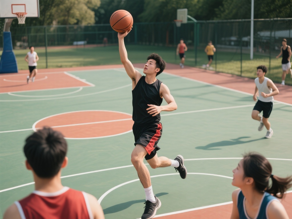 此外，体育游戏还能展现个人魅力。比如，在篮球场上一